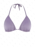 ZAFUL Haut de Bikini Triangle Fil Métallique Brillant L Pourpre