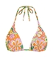 ZAFUL Haut de Bikini Triangle Fleuri à Col Halter S Orange