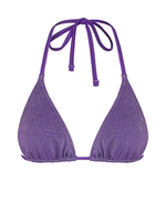 ZAFUL Haut de Bikini Triangle Métallique Brillant M Pourpre