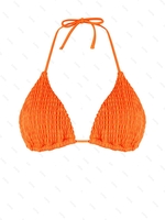 ZAFUL Haut de Bikini Triangle Plissé L Orange