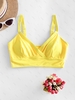ZAFUL Haut de Bikini Simple Rembourré Superposé L Jaune