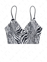 ZAFUL Haut de Tankini Rayé Zèbre M Noir