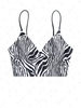 ZAFUL Haut de Tankini Rayé Zèbre S Noir