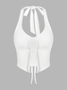 ZAFUL Haut Fendu à Col Halter à Cordon S Blanc