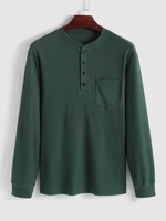 ZAFUL Haut Henley Texturé avec Poche en Avant Xl Vert profond