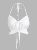 ZAFUL Haut Sanglé en Forme de Papillon à Col Halter L Blanc