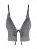 ZAFUL Haut Tankini Court Côtelé Noué à Bretelle M Gris