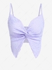 ZAFUL Haut Texturé Tordu en Avant en Couleur Unie à Bretelle L Violet clair
