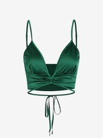 ZAFUL Haut Triangle en Satin M Vert