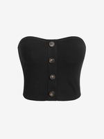 ZAFUL Haut Tube Côtelé avec Bouton Xl Noir