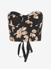 ZAFUL Haut Tube Rembourré Fleur Style Corset à Lacets Xl Noir