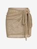 ZAFUL Jupe de Plage Style Sarong Nouée Au Crochet Transparente L Café lumière