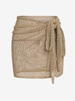 ZAFUL Jupe de Plage Style Sarong Nouée Au Crochet Transparente Xl Café lumière