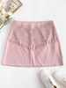 ZAFUL Jupe Ligne A Panneau Au Crochet à Frange M Rose clair