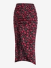 ZAFUL Jupe Mi-Longue à Fente Haute Fleurie Plissée S Noir