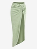 ZAFUL Jupe Mi-Longue Asymétrique Sexy Nouée à Fente Haute M Vert clair
