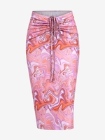 ZAFUL Jupe Mi-Longue Chinée Psychédélique à Imprimé Vortex S Rose léger