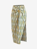 ZAFUL Jupe Mi-Longue Fendue Drapée L Vert profond