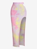 ZAFUL Jupe Mi-Longue Teintée Découpée à Fente Haute S Rose clair