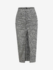 ZAFUL Jupe Moulante Fleurie Fendue en Avant S Noir