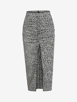 ZAFUL Jupe Moulante Fleurie Fendue en Avant S Noir