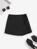 ZAFUL Jupe-Short Texturé à Taille Nouée M Noir