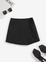 ZAFUL Jupe-Short Texturé à Taille Nouée M Noir