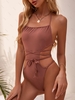 ZAFUL Maillot de Bain à Jambe Haute Fente Latérale Une-Pièce M Rose léger