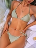 ZAFUL Maillot de Bain Bikini à Bretelle à Volants à Col Halter M Vert clair