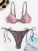 ZAFUL Maillot de Bain Bikini Animal à Nœud Latérale L Rose clair