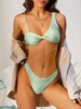 ZAFUL Maillot de Bain Bikini Asymétrique en Couleur Unie Unie Unie L Vert clair