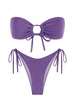 ZAFUL Maillot de Bain Bikini Bandeau Brillant Métallisé Noué à Côté S Concorde