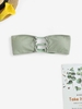 ZAFUL Maillot de Bain Bikini Bandeau Découpé à Ourlet en Laitue à Paillettes M Vert clair