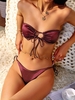 ZAFUL Maillot de Bain Bikini Bandeau Noué à Côté M Rouge foncé