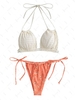 ZAFUL Maillot de Bain Bikini Cachemire à Bretelle Noué à Col Halter Style Bohémien Taille unique Multi a