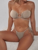 ZAFUL Maillot de Bain Bikini Convertible Côtelé S Café lumière