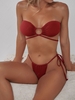 ZAFUL Maillot de Bain Bikini Convertible Côtelé S Rouge