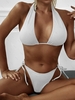 ZAFUL Maillot de Bain Bikini Convertible Noué à Côté M Blanc