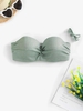 ZAFUL Maillot de Bain Bikini Croisé à Lacets à Armature à Paillettes S Vert clair