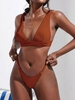 ZAFUL Maillot de Bain Bikini Côtelé à Bretelle Tressée M Café