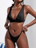ZAFUL Maillot de Bain Bikini Côtelé à Bretelle Tressée M Noir