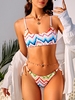 ZAFUL Maillot de Bain Bikini Côtelé Anneau en O Zigzag M
