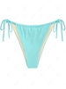 ZAFUL Maillot de Bain Bikini Côtelé Brillant avec Nœud de Côté S Bleu clair