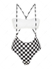 ZAFUL Maillot de Bain Bikini Côtelé Croisé à Bretelle à Carreaux Imprimé S Blanc
