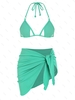 ZAFUL Maillot de Bain Bikini Côtelé Découpé à Jambe Haute Trois Pièces S Vert