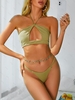 ZAFUL Maillot de Bain Bikini Côtelé Découpé M Vert clair