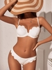 ZAFUL Maillot de Bain Bikini Côtelé Festonné à Armature S Blanc
