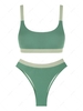 ZAFUL Maillot de Bain Bikini Côtelé Jointif M Vert
