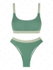 ZAFUL Maillot de Bain Bikini Côtelé Jointif S Vert