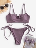 ZAFUL Maillot de Bain Bikini Côtelé Noué à Armature en U S Concorde